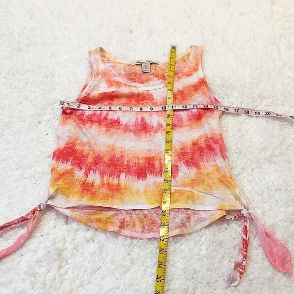 American Rag high low tie dye tank top scoop neck pullover orange white yellow - Picture 5 of 7